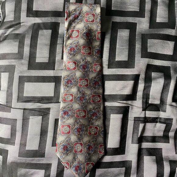 NO NAME BRAND navy blue & purple pattern  Tie‬ - Picture 4 of 5